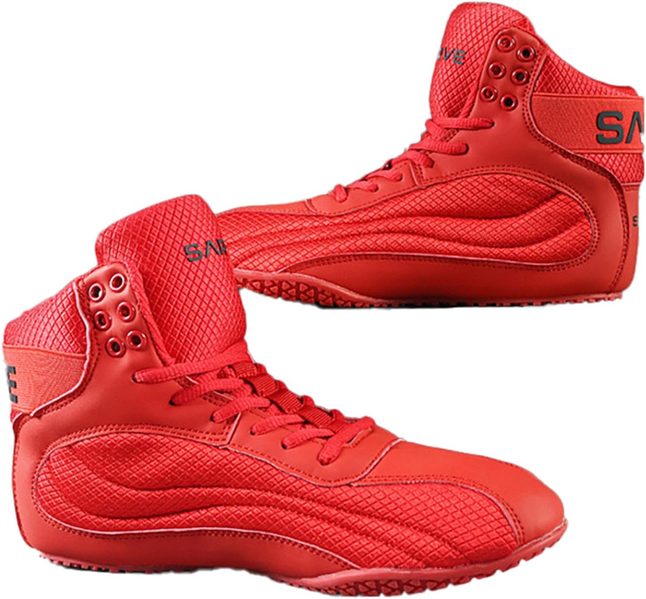 

Профессиональные боксерские кроссовки для мужчин, обувь для борьбы, боевых искусств, тренировок, ММА, с противоскользящей прочной подошвой Generic, красный