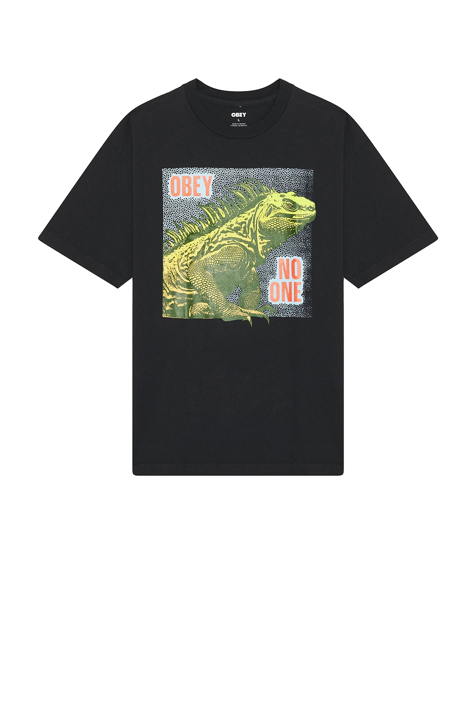 

Футболка с рептилией No one reptile tee Obey, true vintage black