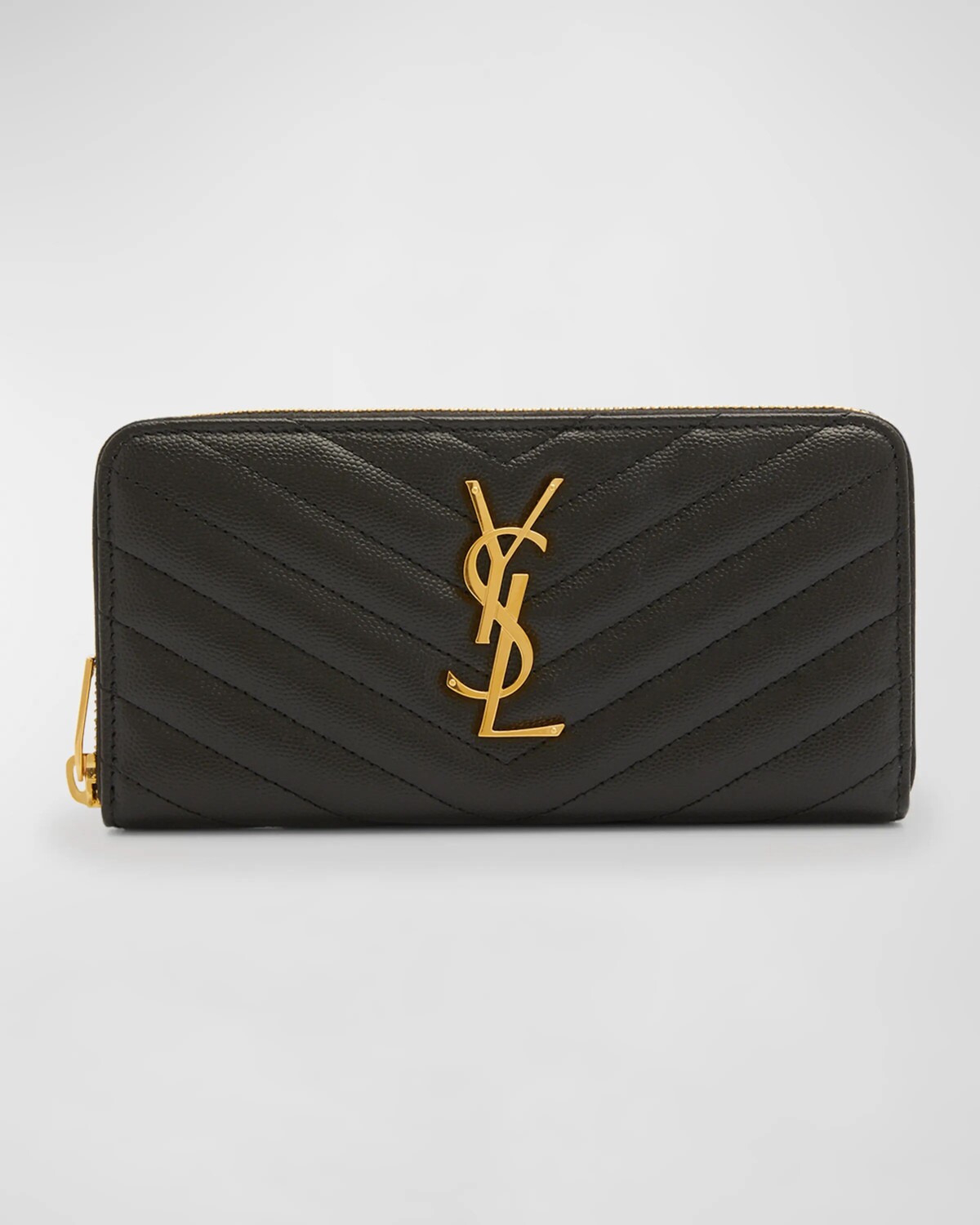 

Большой кошелек YSL Monogram на молнии из зерненой кожи Saint Laurent, цвет Black