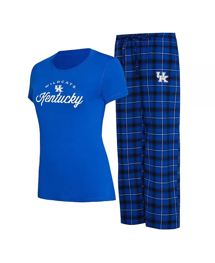 

Женский королевский черный комплект для сна Kentucky Wildcats Arctic, футболка и фланелевые штаны Concepts Sport
