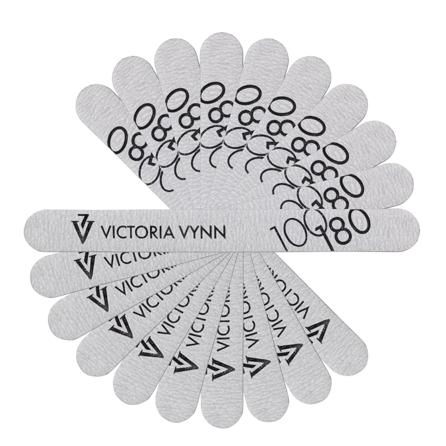 Двусторонние пилочки для ногтей Victoria Vynn, 10 шт. (100/180, белые, прямые) Victoria Vynn