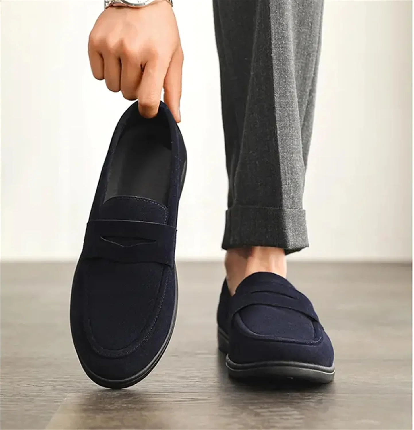 Мокасины замшевые Loafers Blue JSDWNDO — фото 2