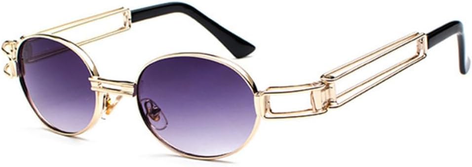 

Модные круглые солнцезащитные очки для женщин и мужчин в винтажном стиле с металлической оправой и в стиле стимпанк, солнцезащитные очки для мужчин с защитой от УФ-излучения UV400 TYUVIVO, Gold-gray