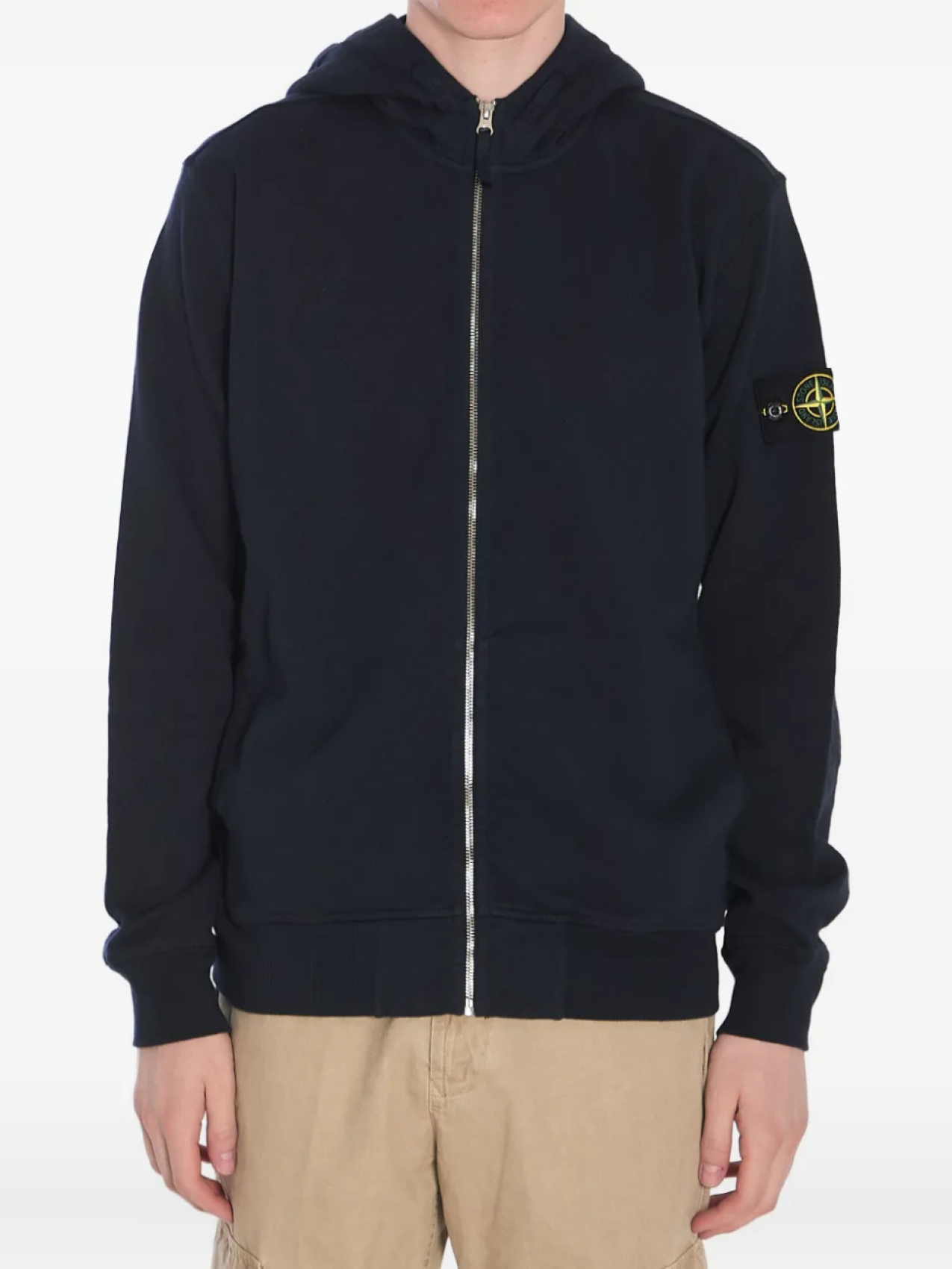 

Толстовка с капюшоном на молнии Stone Island, синий