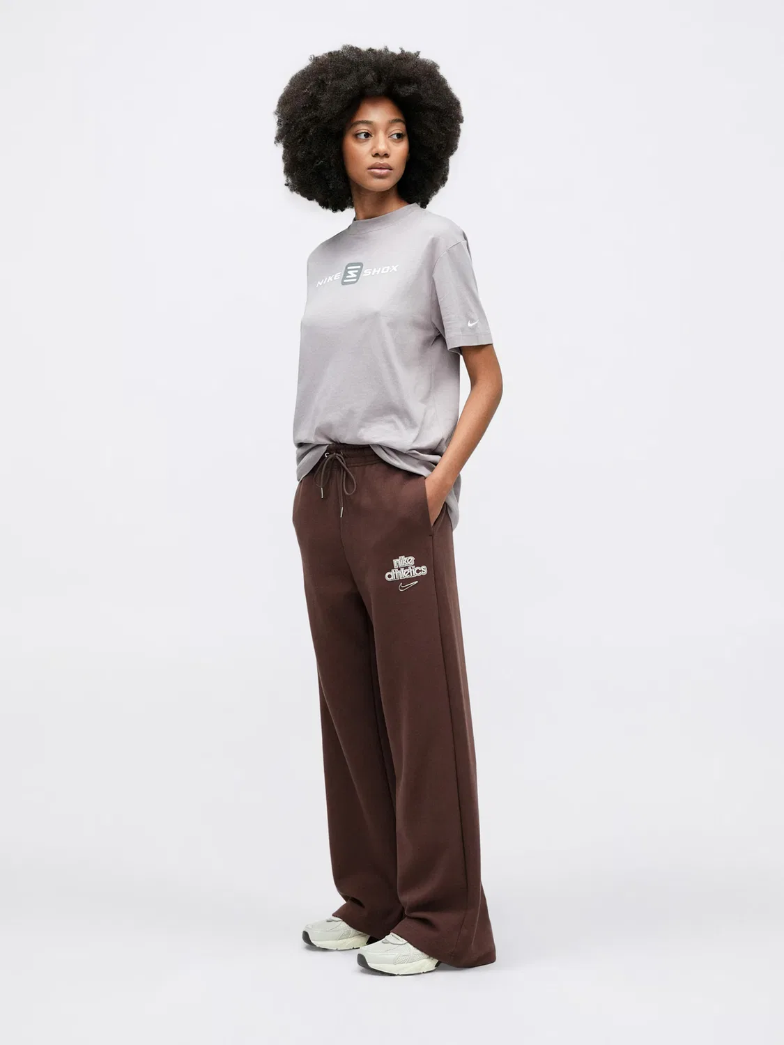 Широкие брюки 'PHNX FLC' Nike Sportswear, Chocolate — фото 4