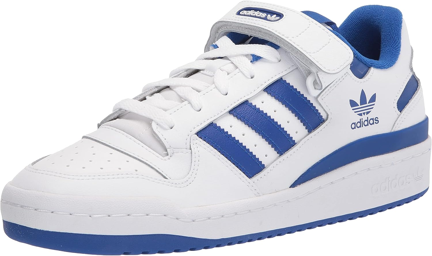 

Мужские низкие кроссовки Adidas Forum на шнуровке, повседневные - белые, белый/синий