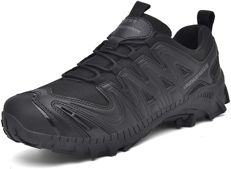 

Мужские тактические ботинки Водонепроницаемые походные кроссовки для тренировок на улице, путешествий, с противоскользящей подошвой, долговечные, для осени и весны Qacksv, черный