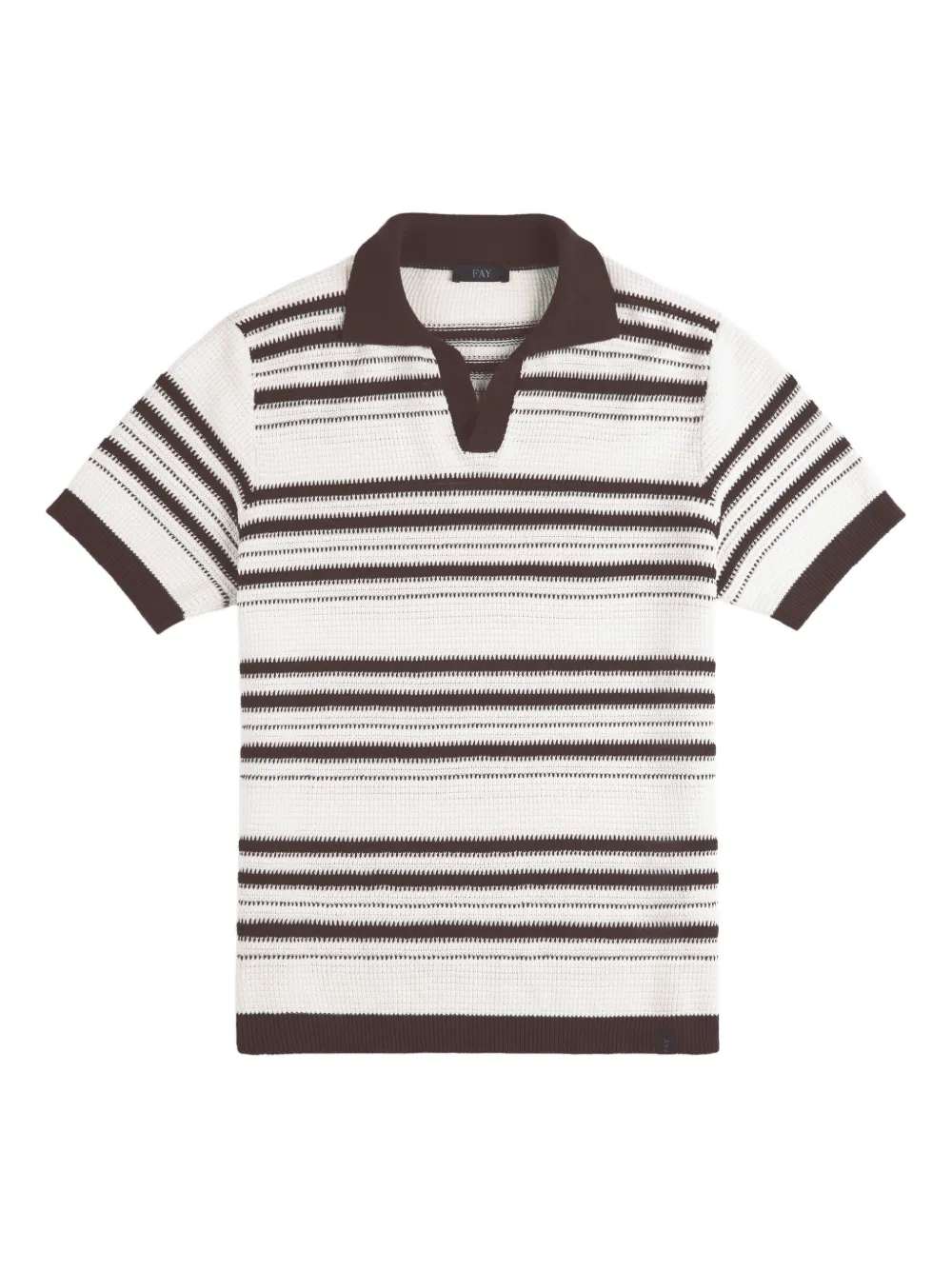

Полосатая рубашка поло в рубчик Fay, белый