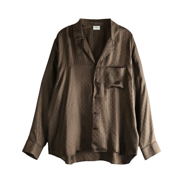 

Рубашка Saint Laurent Notched Collar Pajama Shirt, Taupe