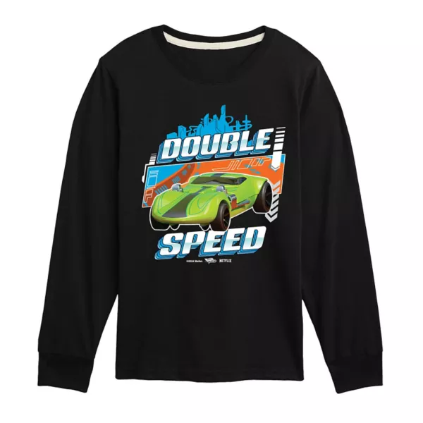

Футболка с длинным рукавом и принтом для мальчиков 8-20 лет Hot Wheels, черный