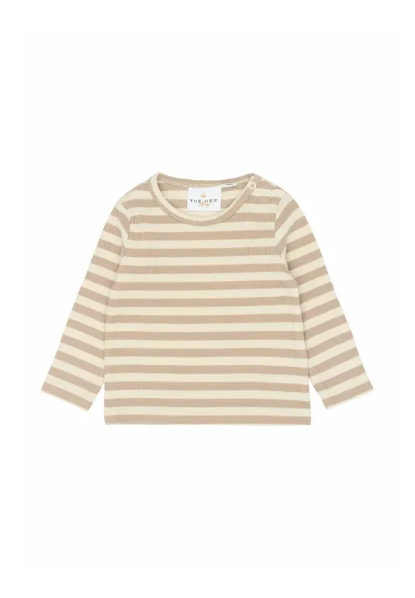 Футболка с длинным рукавом The New Siblings, humus striped, полосатый цвет хаки