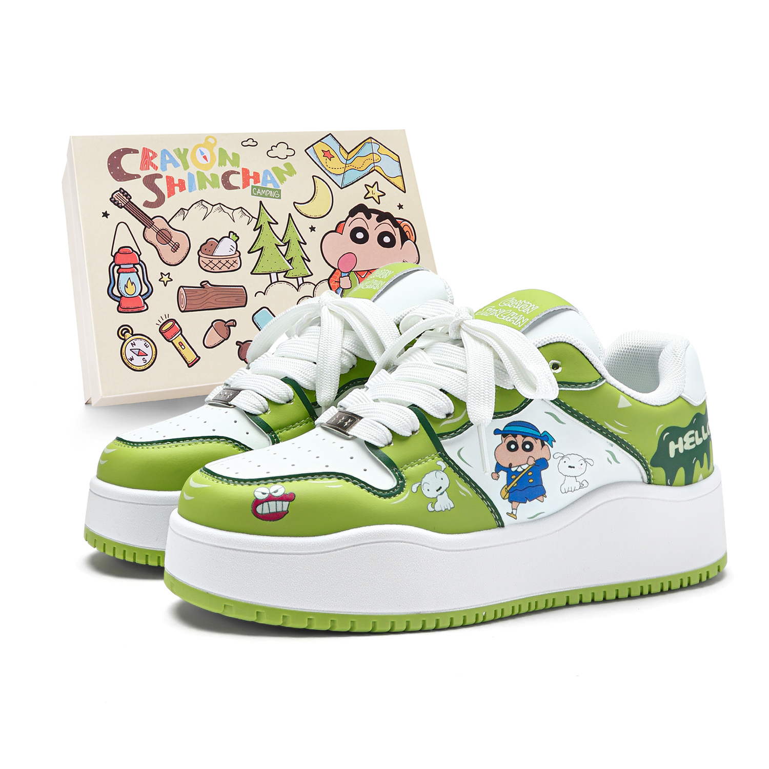 

Crayon Shinchan Низкие скейтерские кроссовки унисекс авокадо грин, цвет Avocado Green