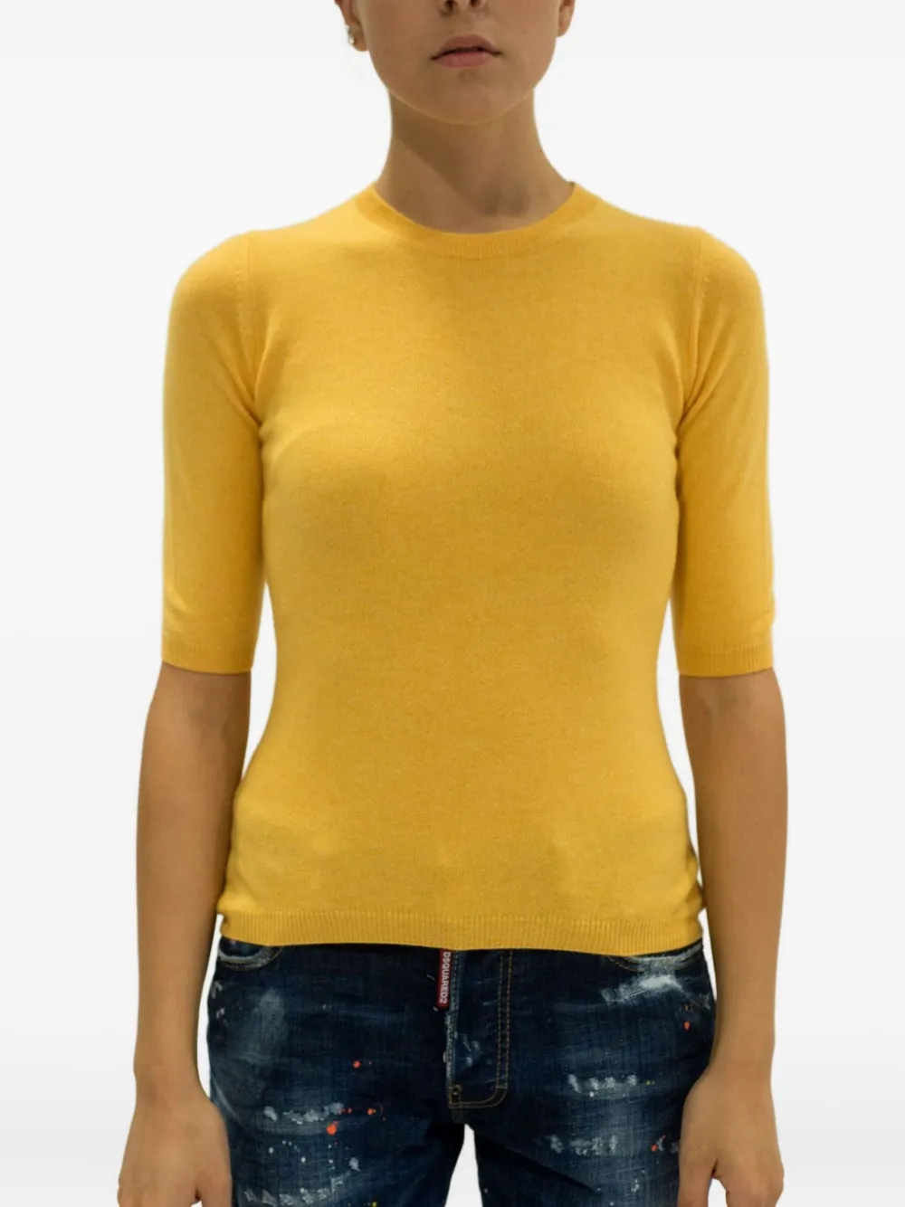 

Свитер с круглым вырезом La Rose, желтый