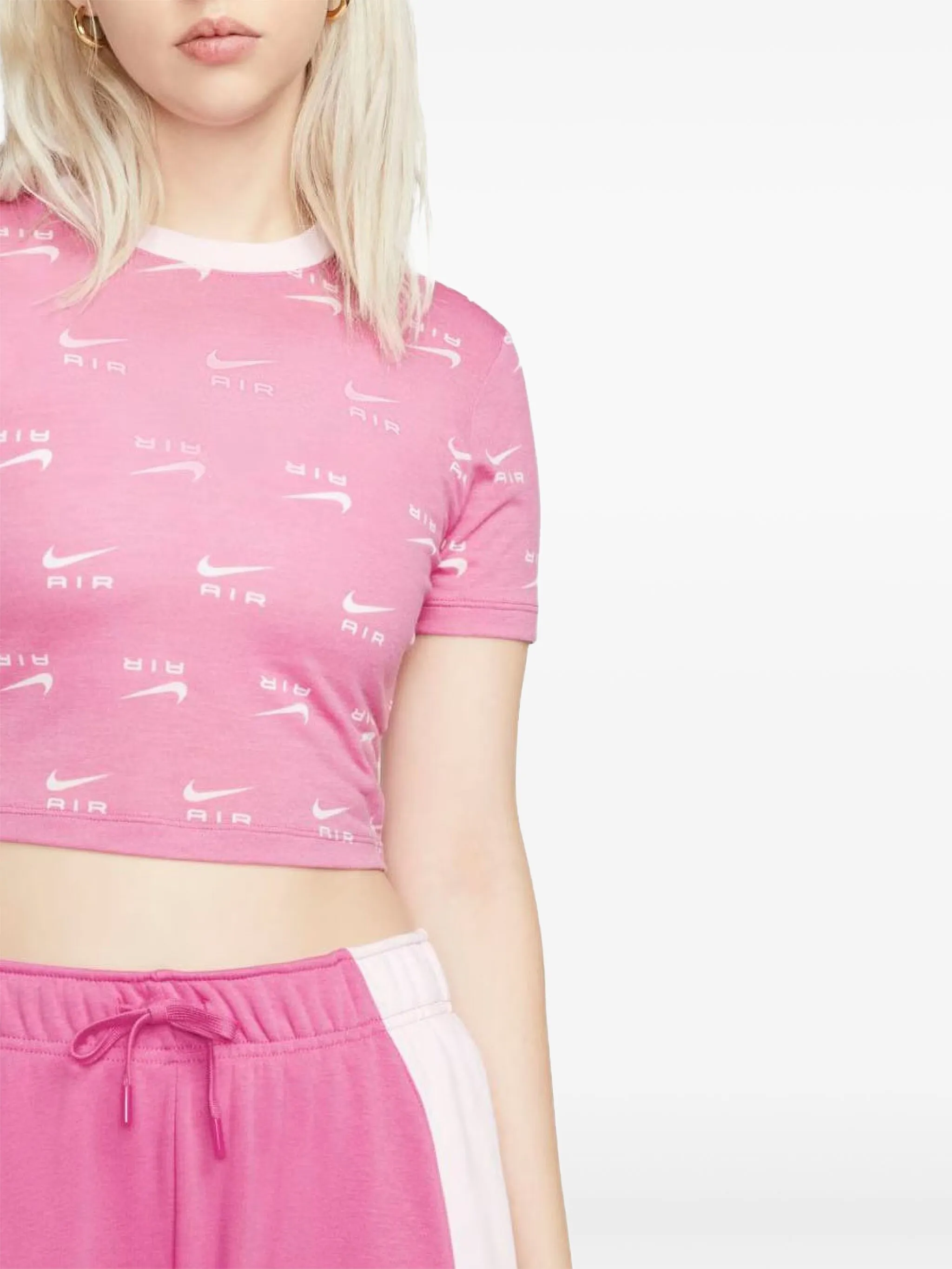 

Топ Pink/White с короткими рукавами и принтом Nike, розовый