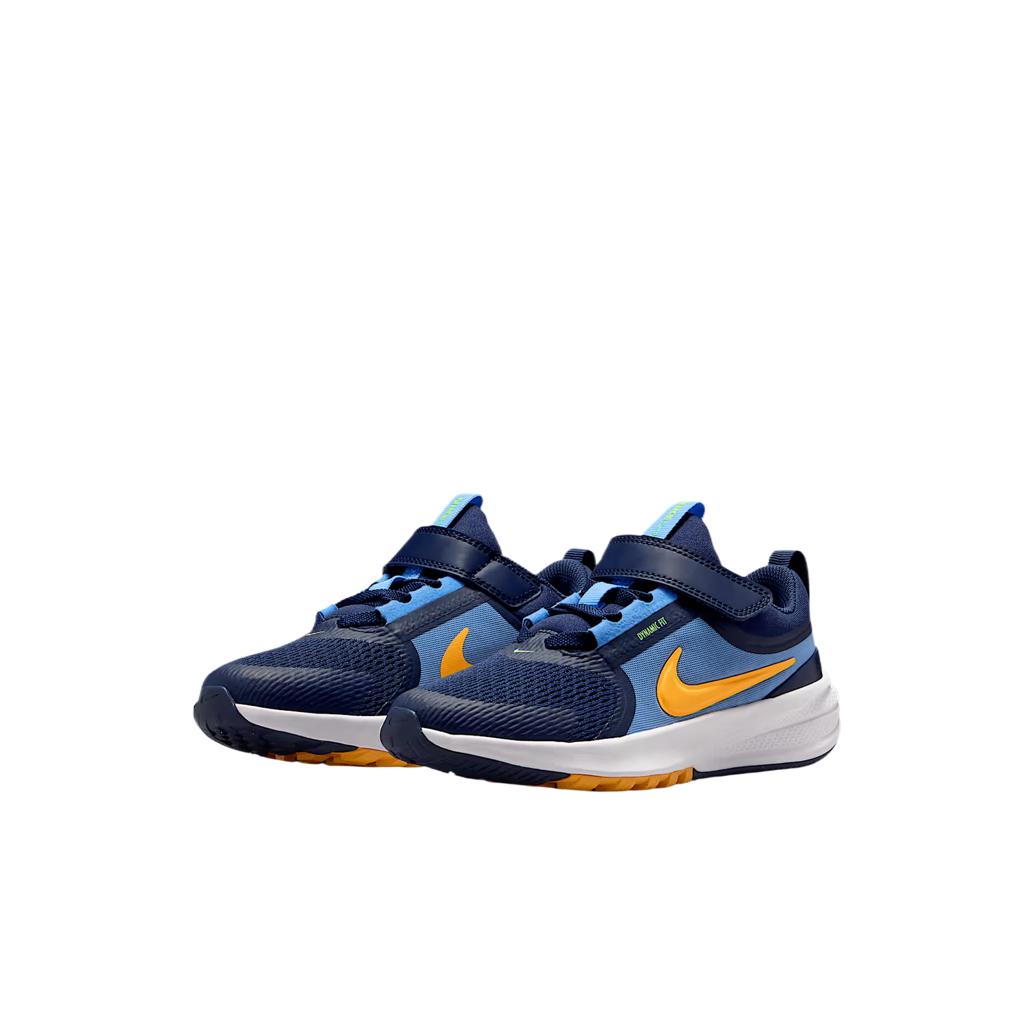 Детские дышащие низкие беговые кроссовки Star Runner 5 Nike, midnight синий/university синий/bright оранжевый/laser оранжевый — фото 3