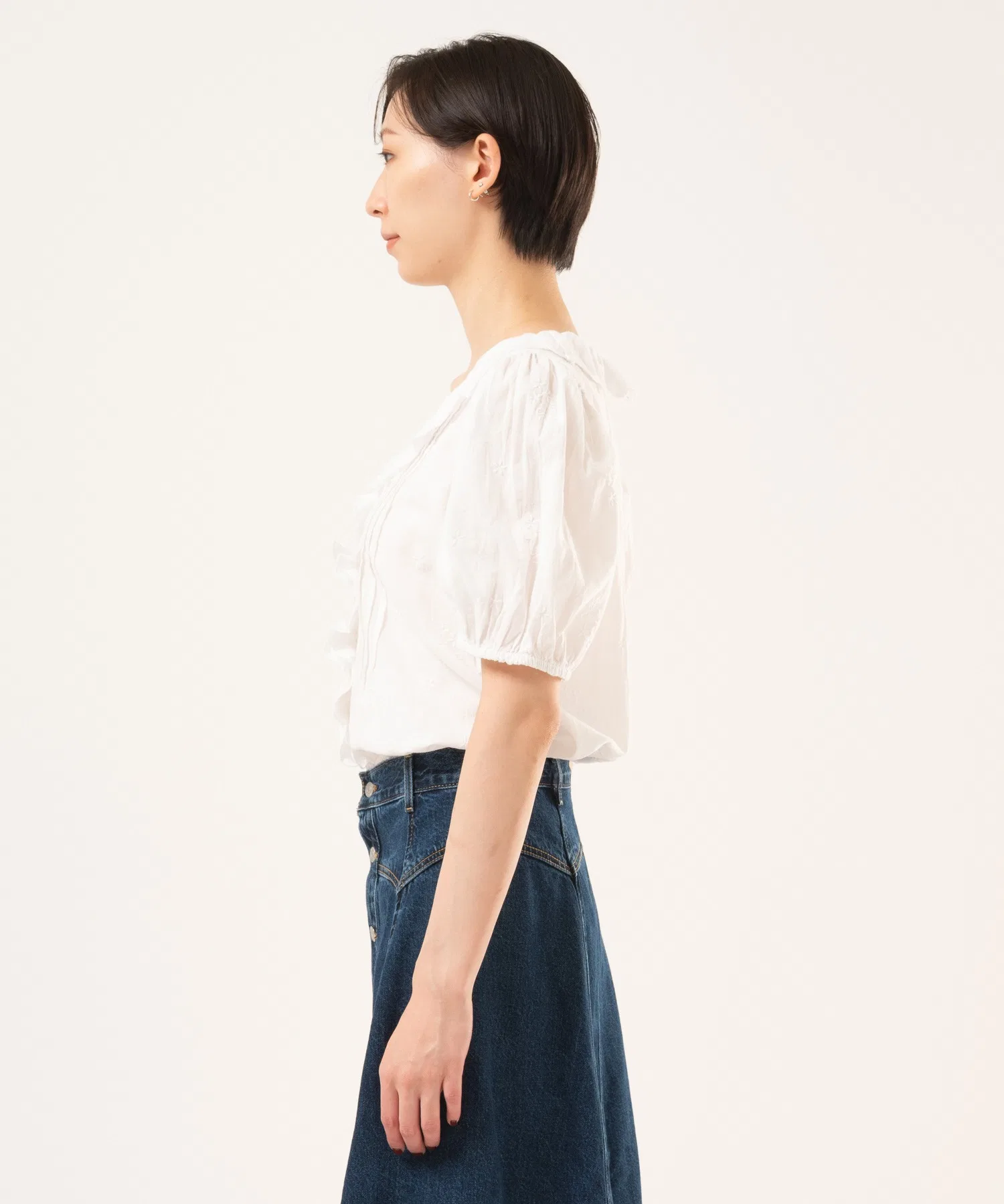 Женская блузка с рюшами Levi's GISELLE белая — фото 2