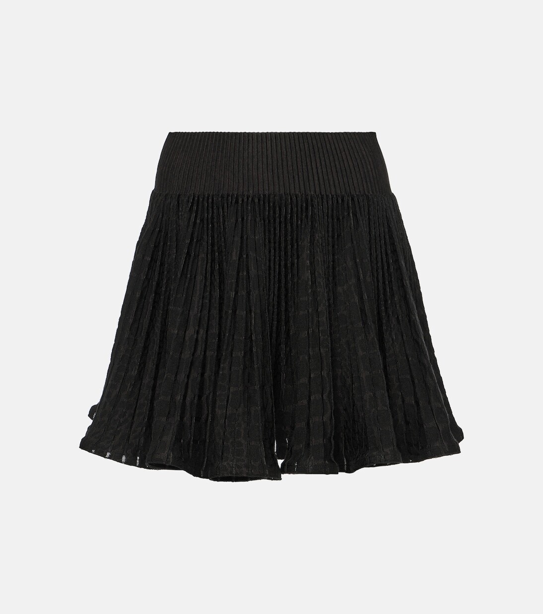 

Мини-юбка с высокой посадкой Alaïa, черный