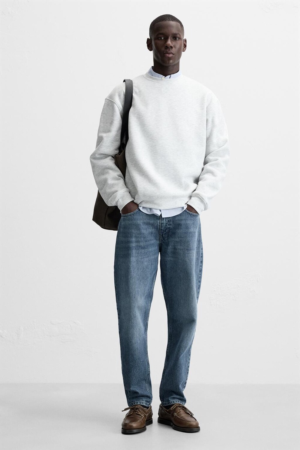 

Кожаные ботинки для палубки ZARA, коричневый