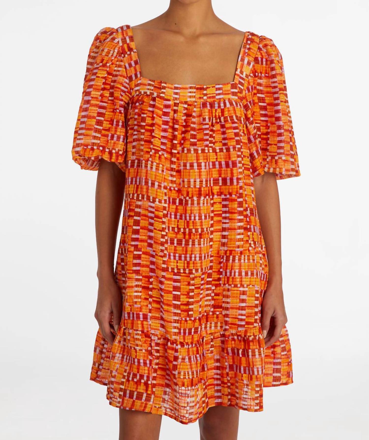 

Платье Kaylee с заниженной талией в клетку Clementine Marie Oliver, цвет clementine check