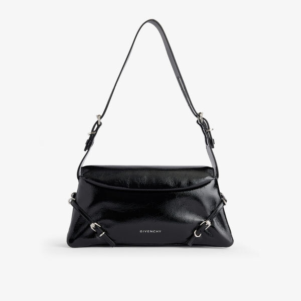 

Маленькая кожаная сумка через плечо с фирменной пряжкой Voyou Givenchy, черный