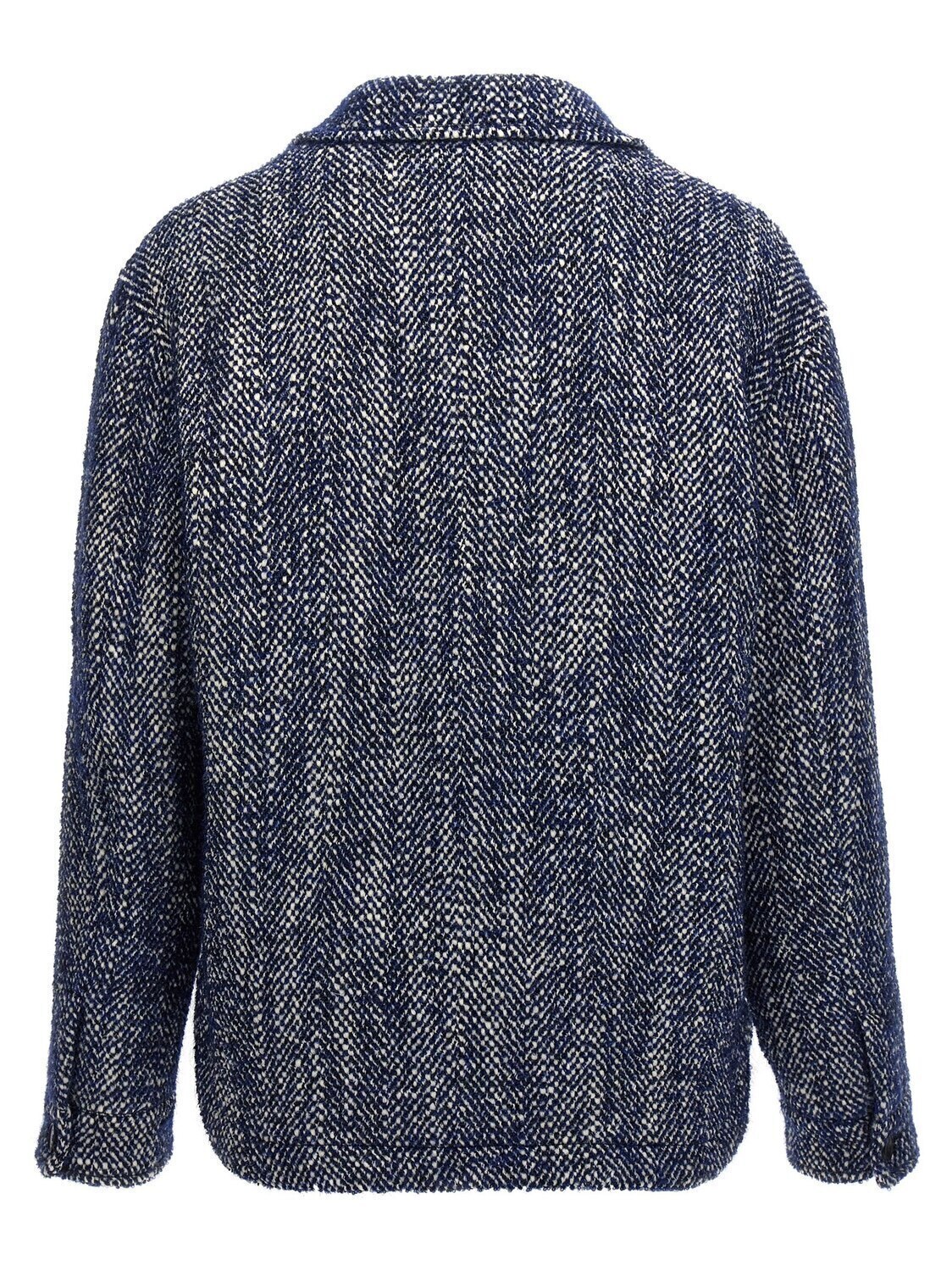 Шерстяной жакет с узором "елочка" ETRO, синий — фото 2