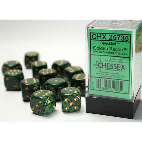 

Аксессуары Chessex Chessex 16mm d6 Set: Speckled - Golden Recon w/Gold (12)