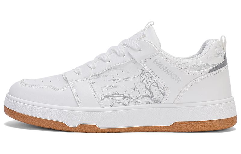 

WARRIOR Амортизирующие износостойкие лоу-топ скейтерские кроссовки унисекс White Silver, цвет White Silver