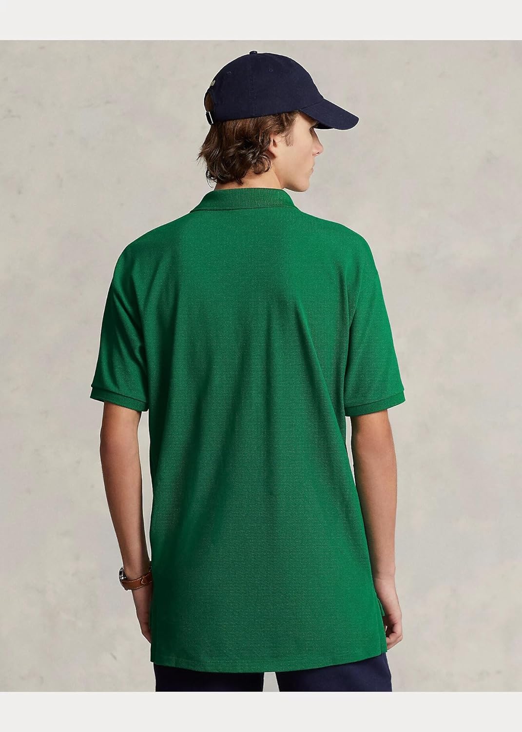 Polo Ralph Lauren Mesh короткий рукав Big Fit мужская рубашка с большой вышивкой Polo Logo Spell Out и Polo Pony, Green — фото 4
