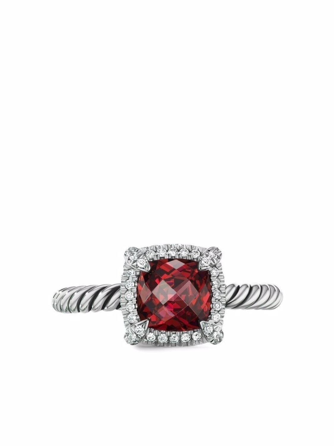 

Серебряное кольцо Petite Chtelaine с родолитом и бриллиантом David Yurman, серебряный