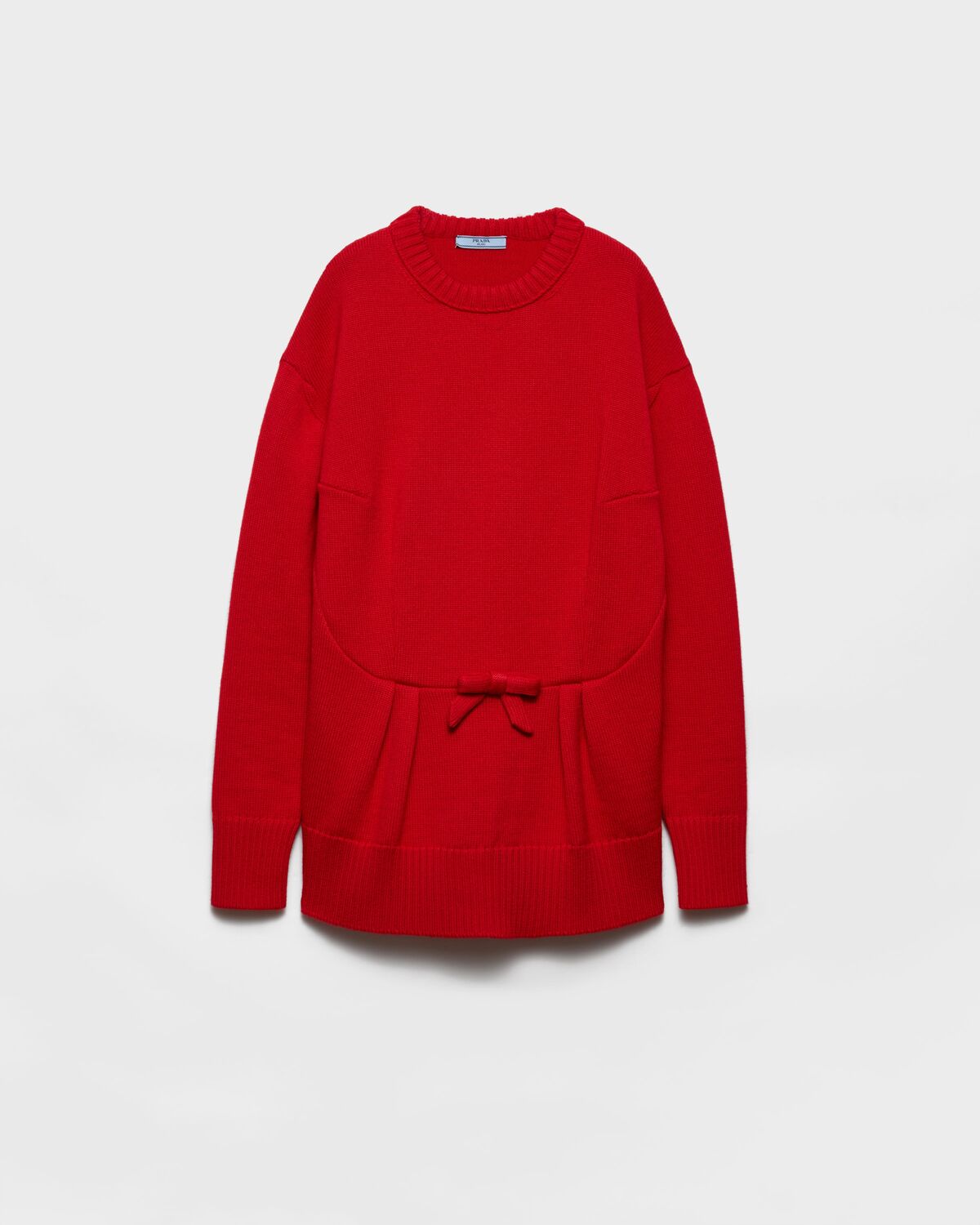 

Вязаный кардиган с бантом Prada, красный