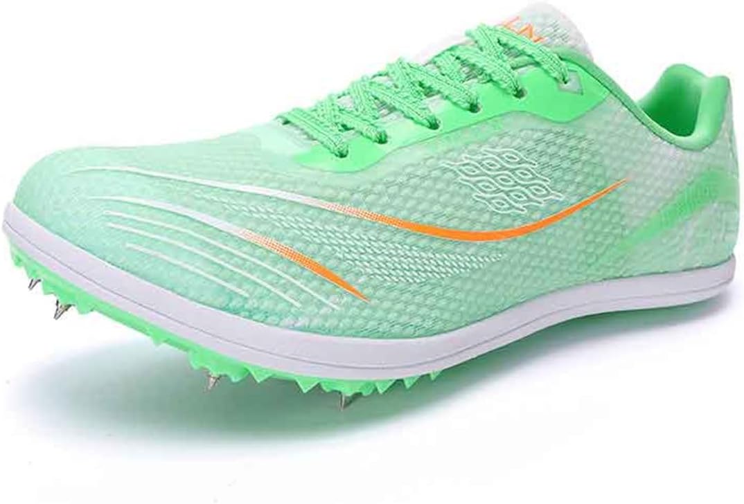 

Беговые шиповки для легкой атлетики, легкие мужские кроссовки для дистанционных и спринтерских забегов, дышащие спортивные кроссовки для прыжков для девушек и женщин Donfaauk, зеленый