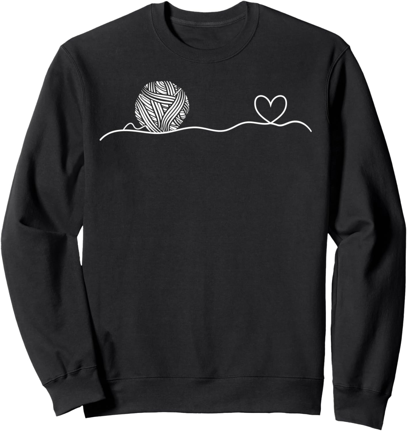 

Вязаная толстовка с изображением сердцебиения из клубка пряжи Crocheting Crochet Lover, черный