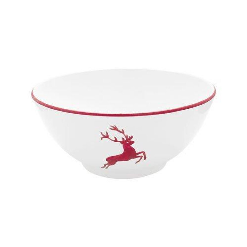 

Миска Ruby Red Deer d: 20 см / 1 л Gmundner Keramik, бело-красный
