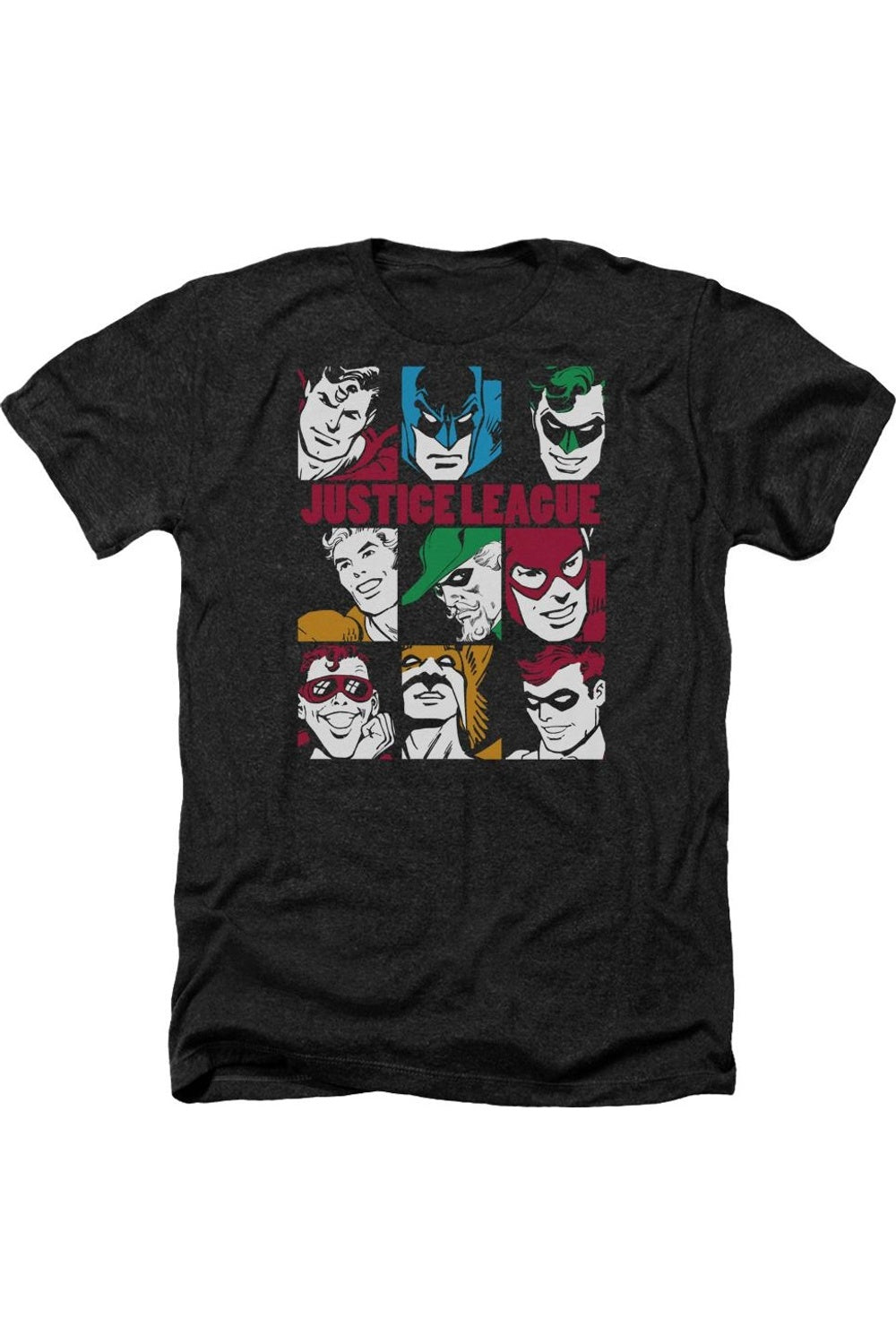 

DC Comics Nine Blocks Of Justice Adult Heather Tee / Футболка Gildan, черный