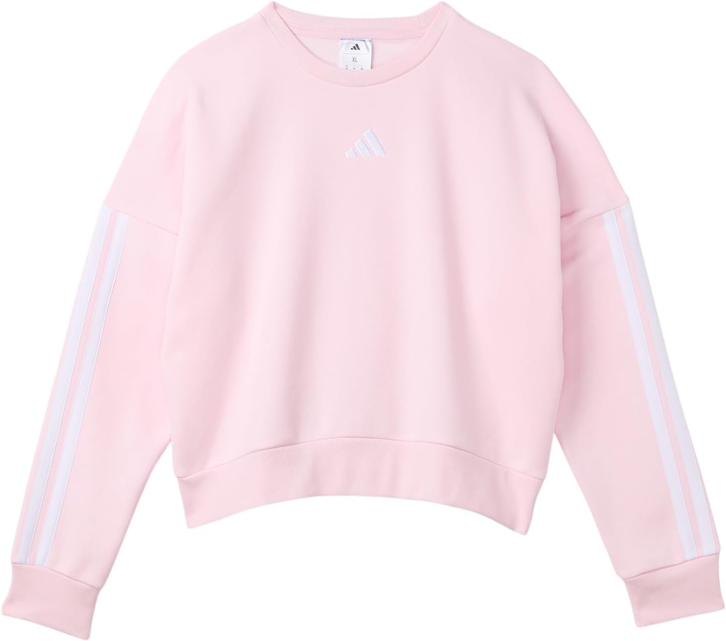 

Флисовый пуловер с тремя полосками и круглым вырезом adidas Kids, Clear Pink Adi
