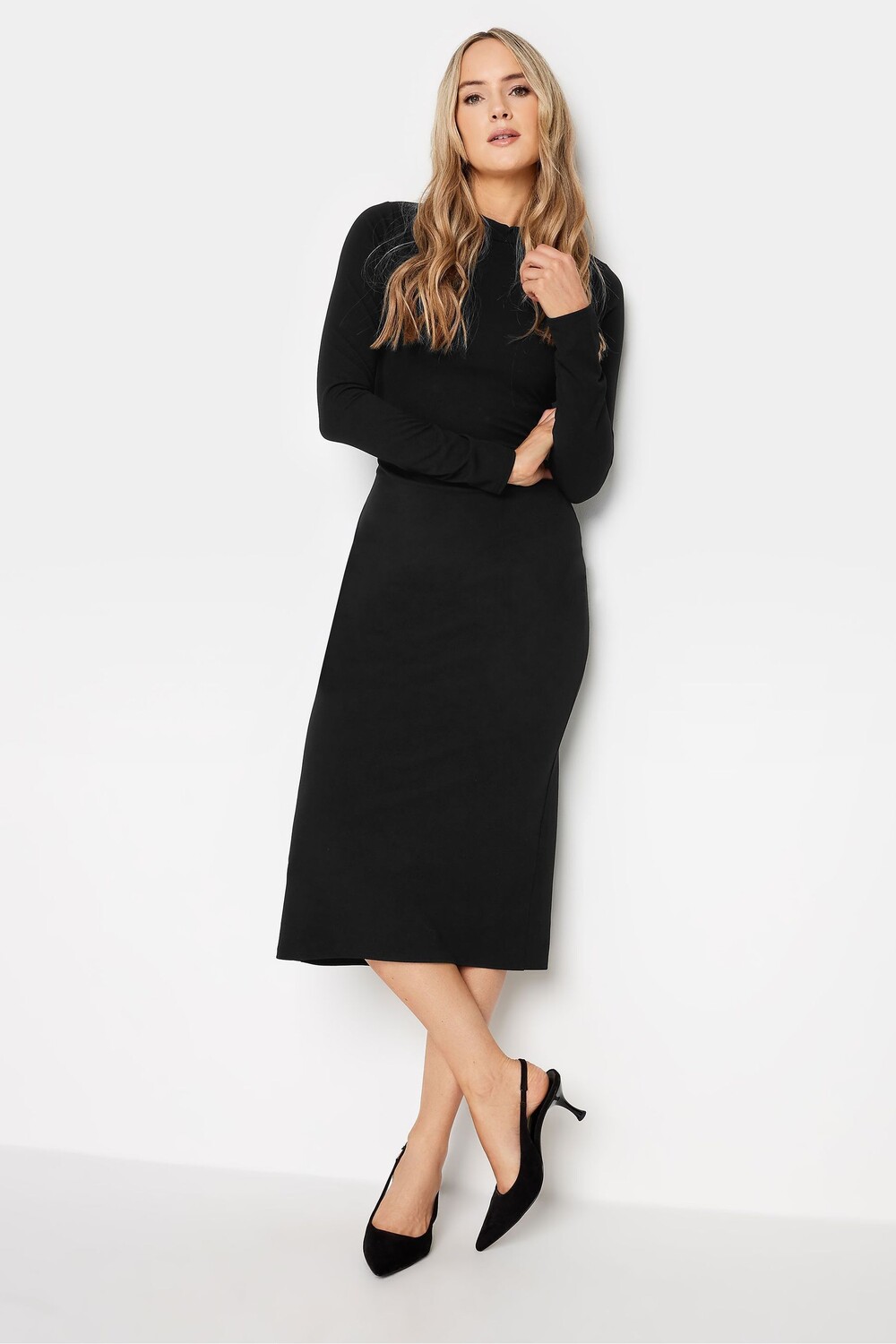

Приталенное платье с длинными рукавами Long Tall Sally, черный