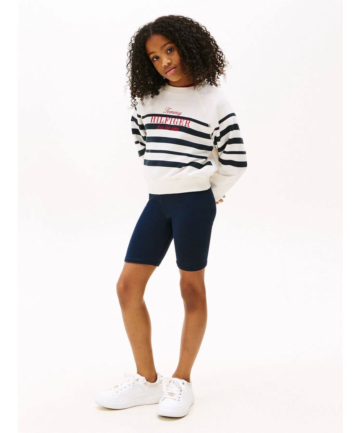 Детские спортивные шорты с логотипом TOMMY HILFIGER тёмно-синие — фото 2