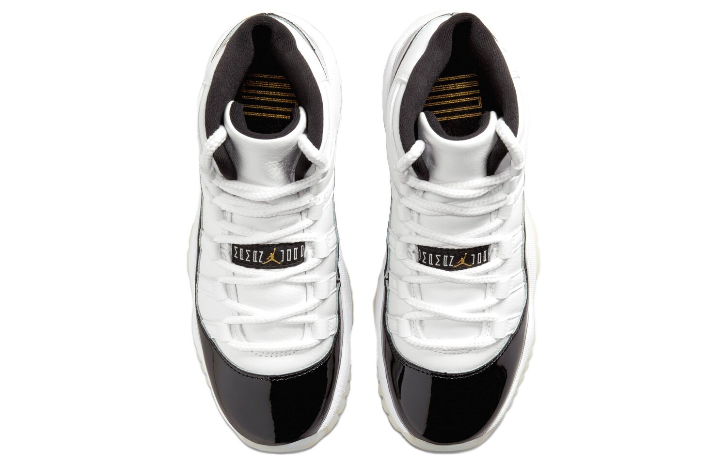 Jordan Air Jordan 11 Vintage Баскетбольные кроссовки женские, Белый/Черный/Золотой Металлик — фото 3