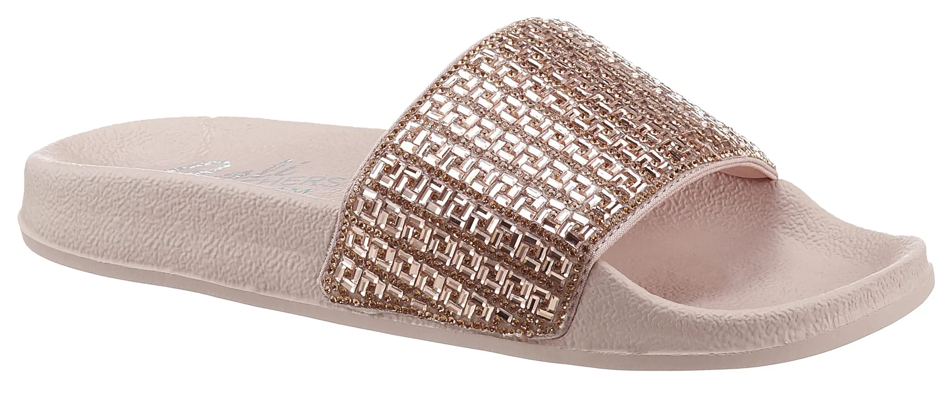 Мюли Skechers "POP UPS NEW SPARK", летняя обувь, тапочки со сверкающей повязкой, цвет Roségoldfarben