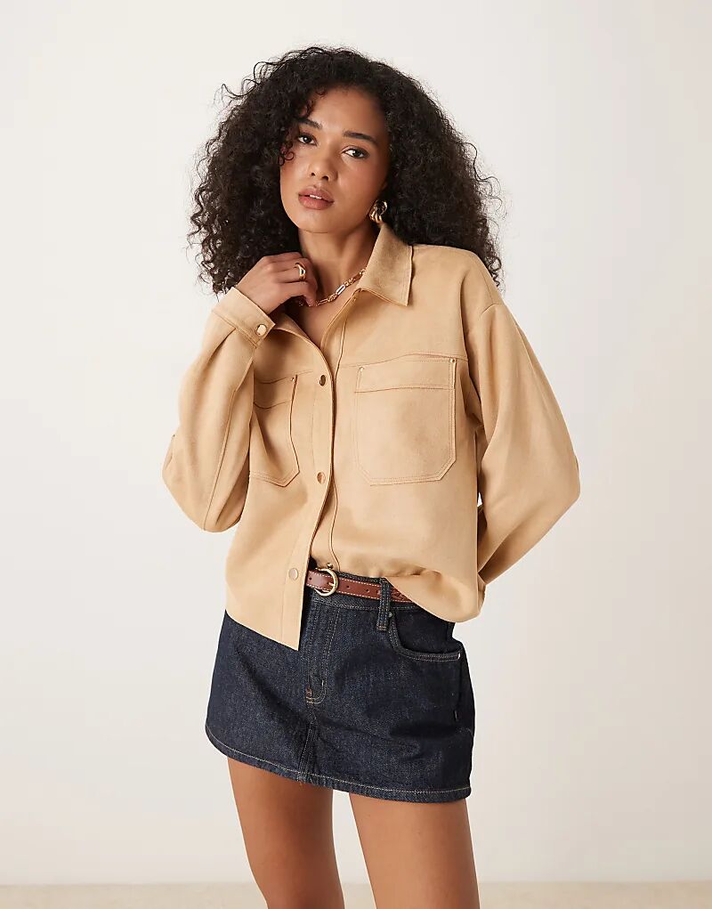 

Рубашка JDY из искусственной замши бежевого цвета