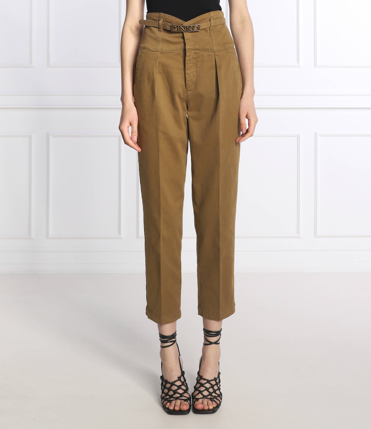 

Брюки Pinko Regular Fit, оливково-зеленый