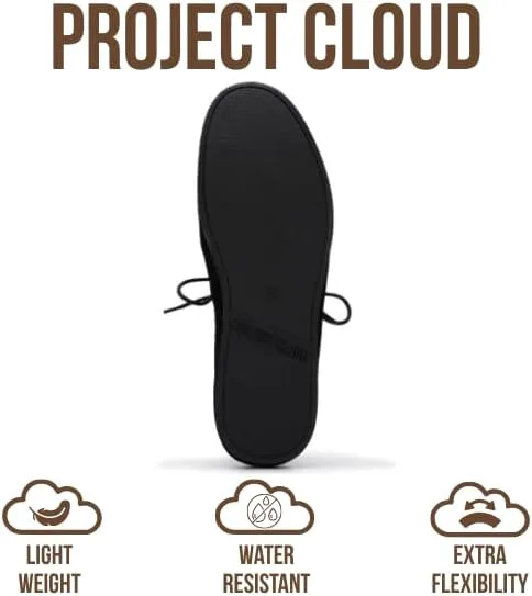 Мужские лоферы Project Cloud из 100% натуральной кожи - повседневные туфли для мужчин с мягкой стелькой, нескользящие мужские лоферы, классическая обувь - водоотталкивающие лоферы для мужчин (Денвер), черный — фото 2