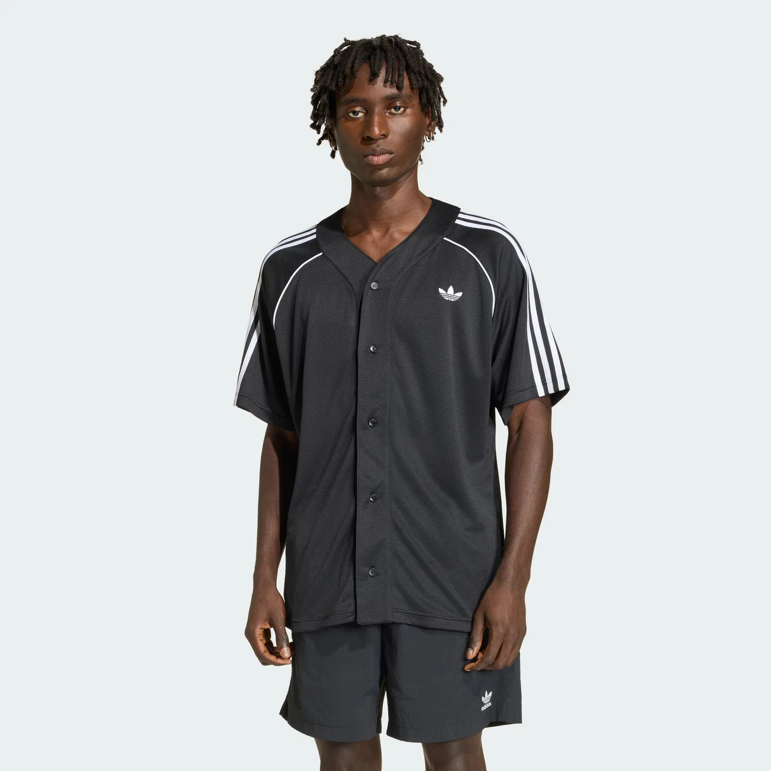 Мужская бейсбольная майка Adicolor чёрно-белая от Adidas
