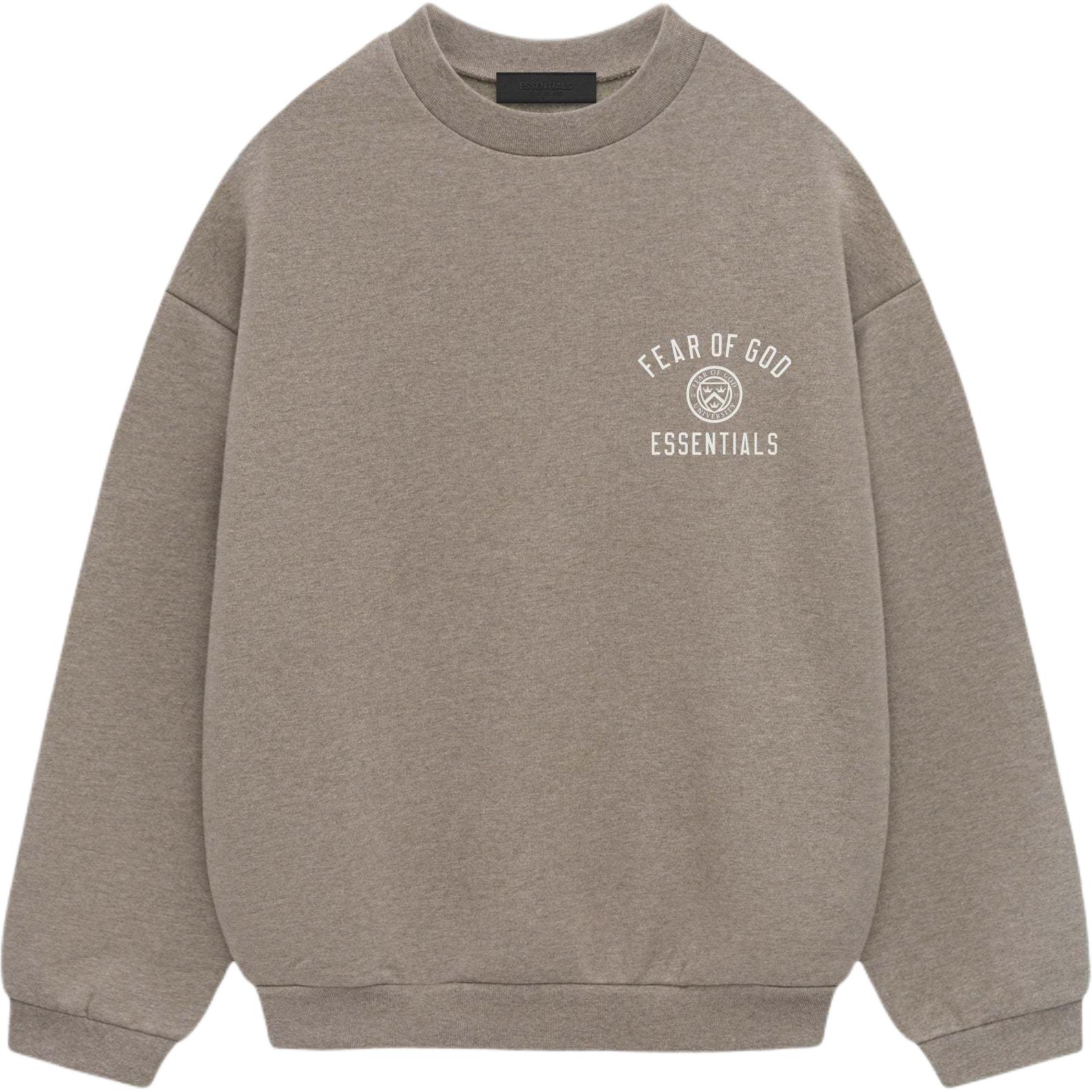 

Флисовый свитер с круглым вырезом Fear Of God Essentials, Dark Dusty Gray/HEATHER GRAY