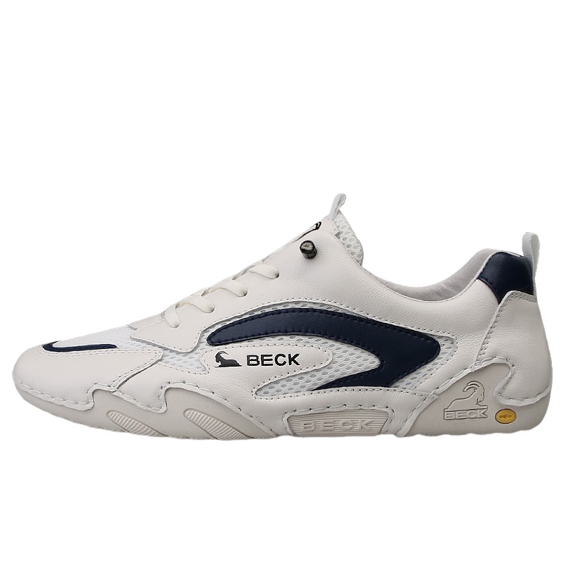 

BECK Кроссовки мужские повседневные низкие Wild Echo Collection нескользящие и устойчивые к истиранию бежево-голубые, цвет Beige Blue