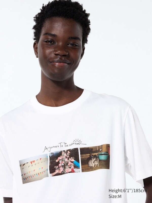 

Футболка с графическим рисунком peace for all фотографии magnum Uniqlo, белый