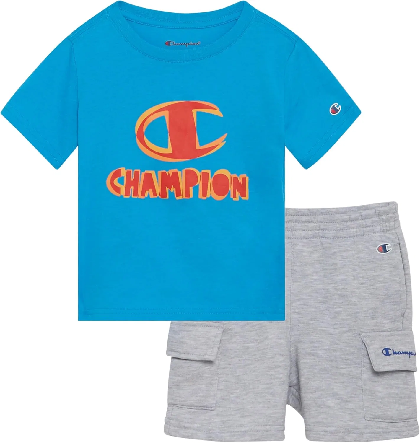 Детский спортивный набор из футболки и шорт, Champion, Malibu Blue — фото 2