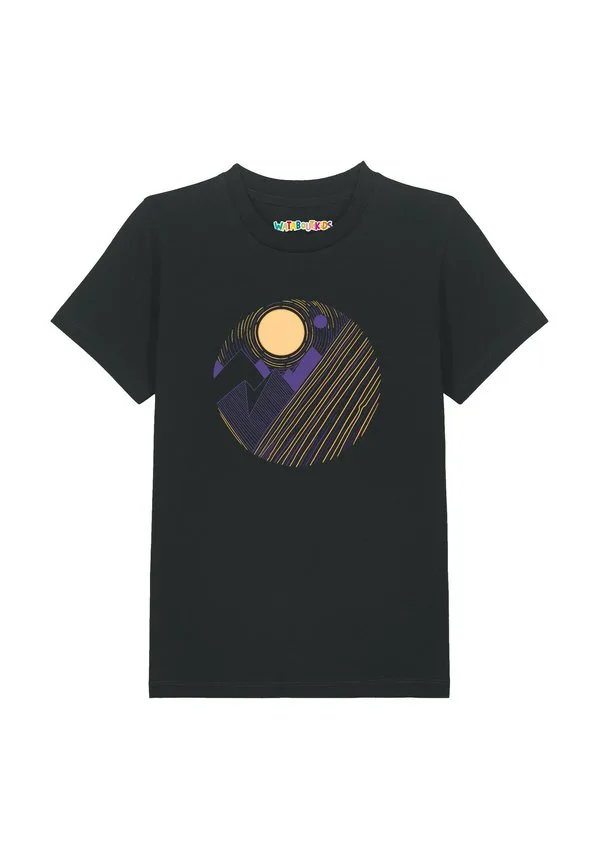 Футболка с геометрическим пейзажем (3 принта) Watapparel, Black — фото 2