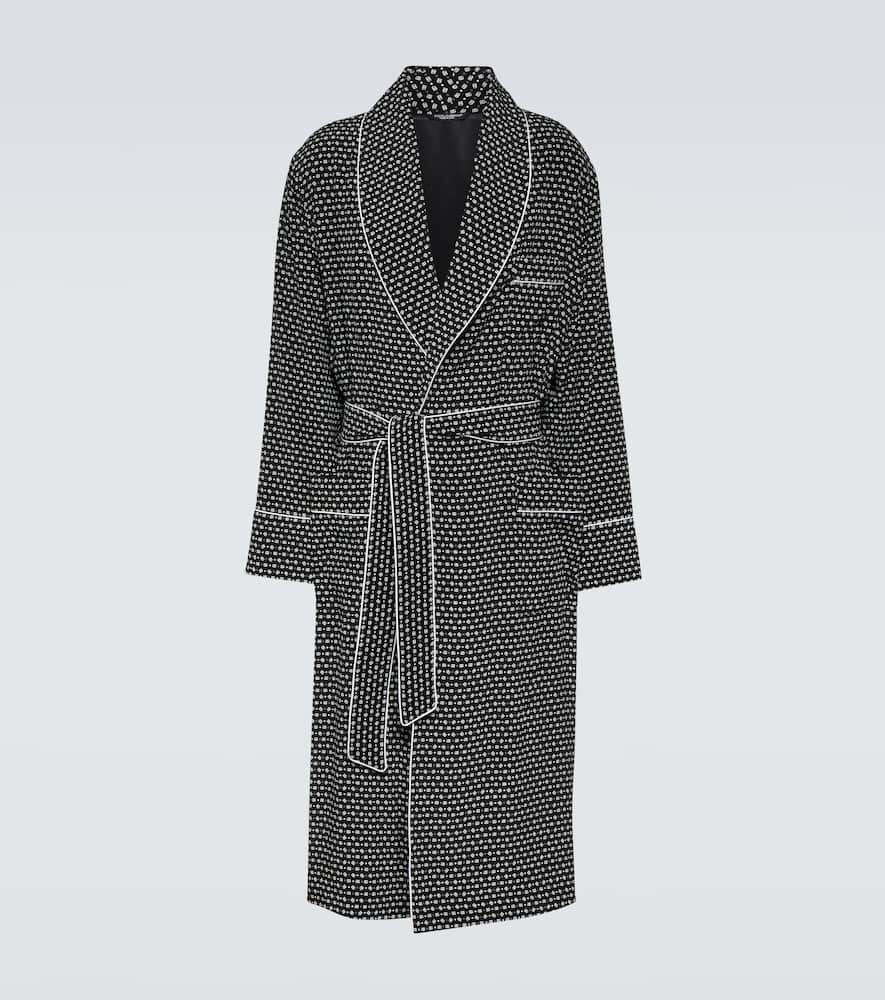 

Печатный шелковый халат Dolce&Gabbana, Dg Micro Bco F.Nero