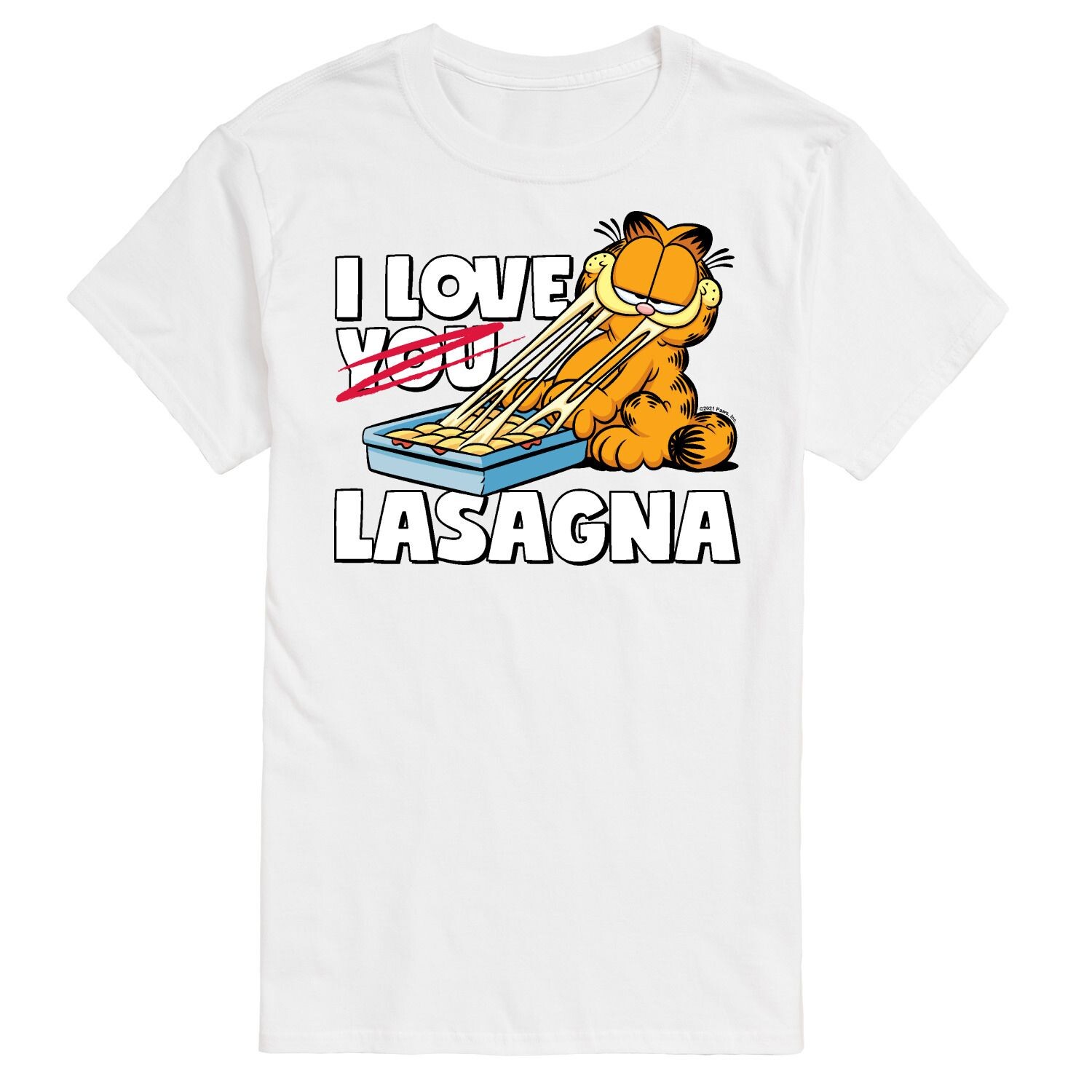 

Футболка Big & Tall Garfield I Love Lasagna Licensed Character, белый